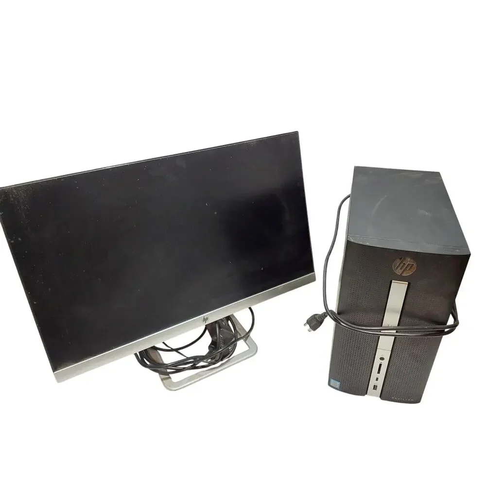 HP monitor and HP pavillion desk top computer